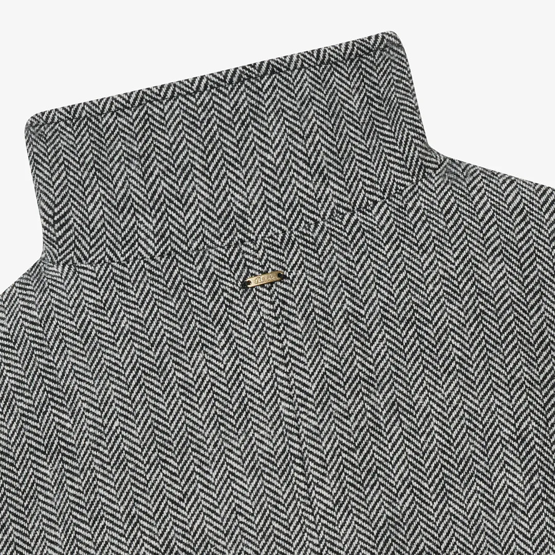 HERRINGBONE WOOL JACKET - BLACK