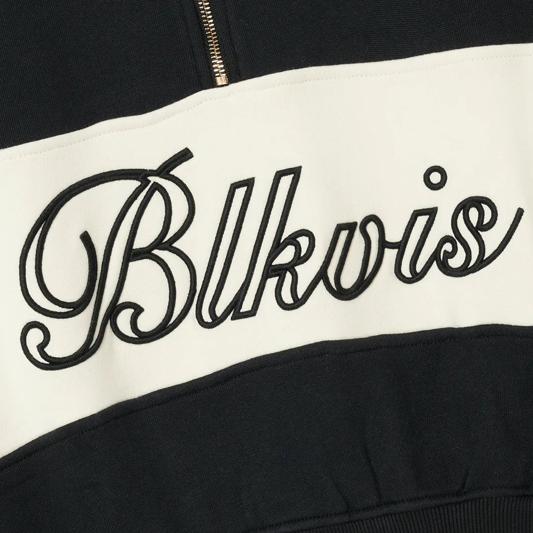 COLOR BLOCK HALF ZIP - BLACK