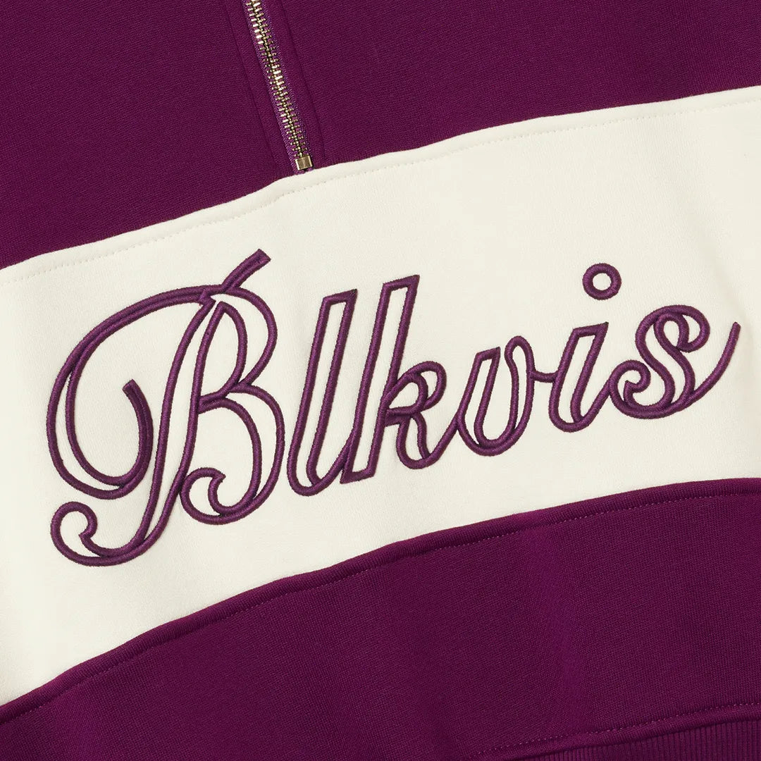COLOR BLOCK HALF ZIP - DARK PURPLE