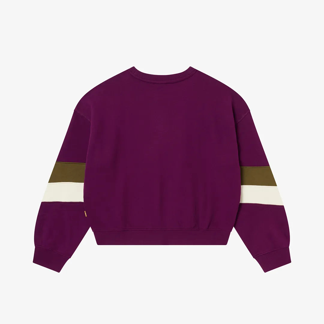 COLOR BLOCK CREWNECK - DARK PURPLE