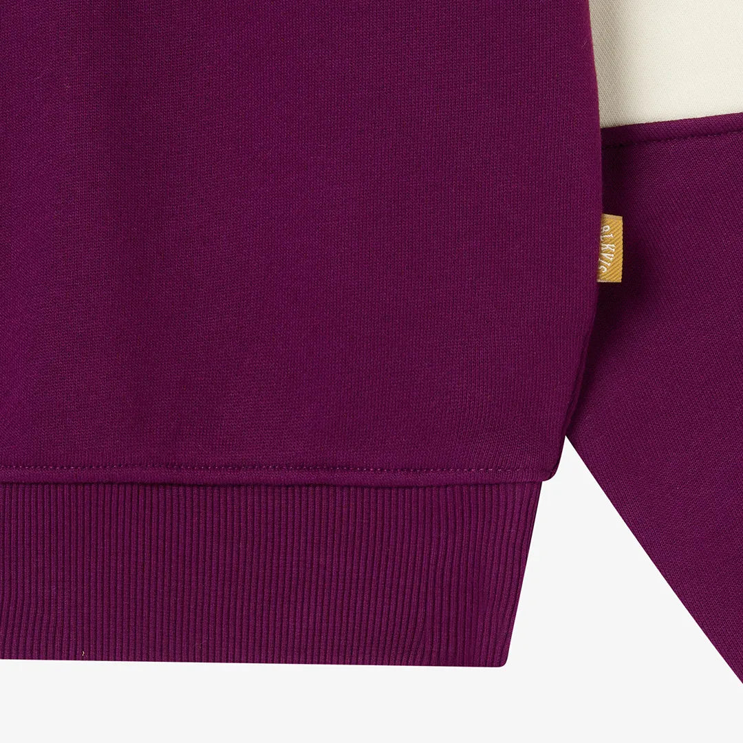 COLOR BLOCK CREWNECK - DARK PURPLE