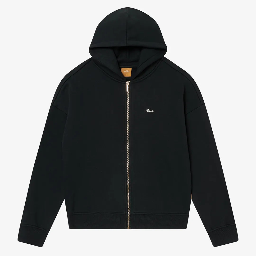 SCRIPT ZIP-HOODY - BLACK