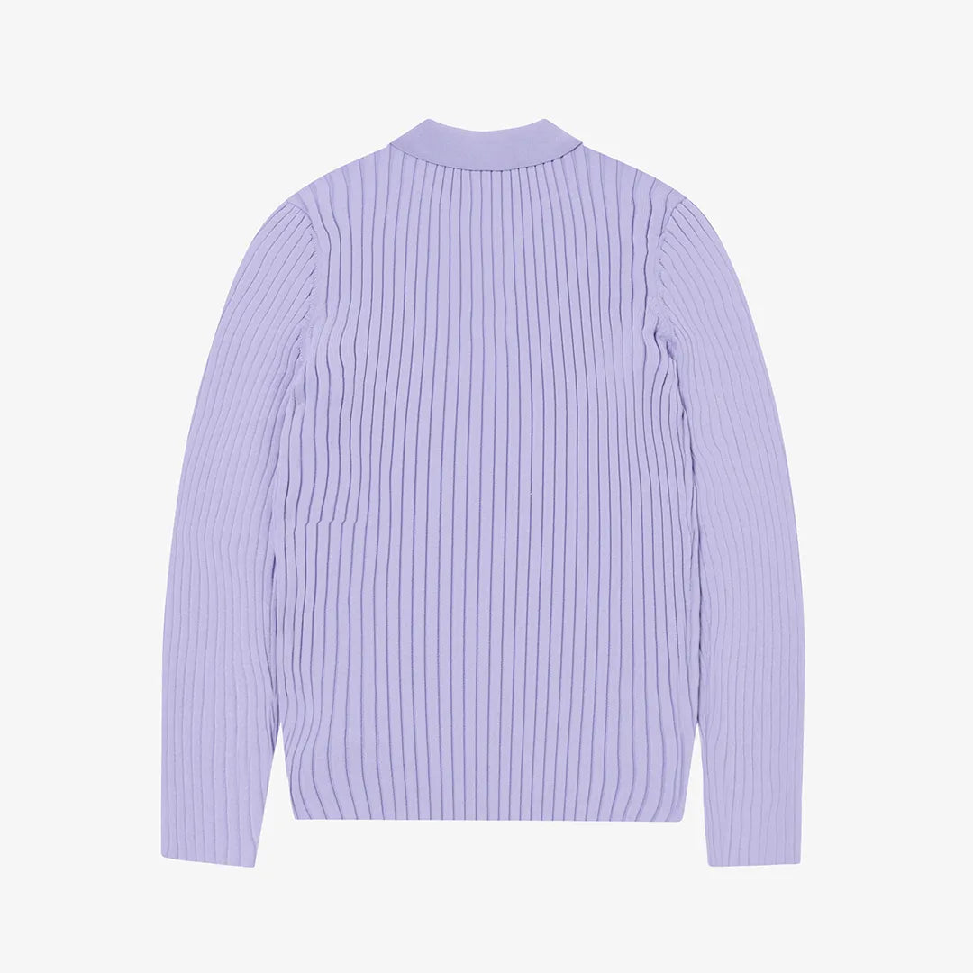 RIB KNITTED POLO - SAND VERBANA