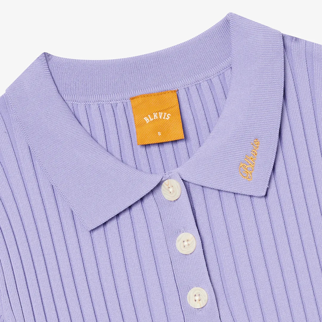 RIB KNITTED POLO - SAND VERBANA