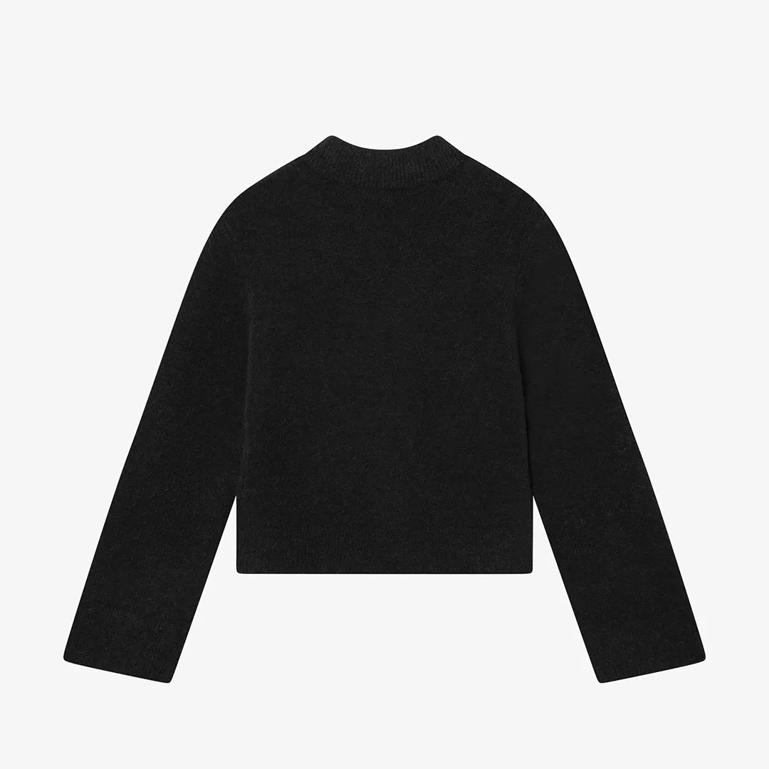 HAIRY STRUCTURE CARDIGAN - BLACK