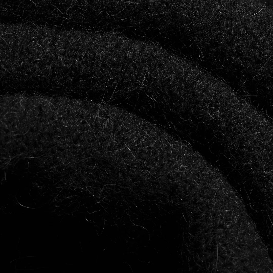 HAIRY STRUCTURE CARDIGAN - BLACK