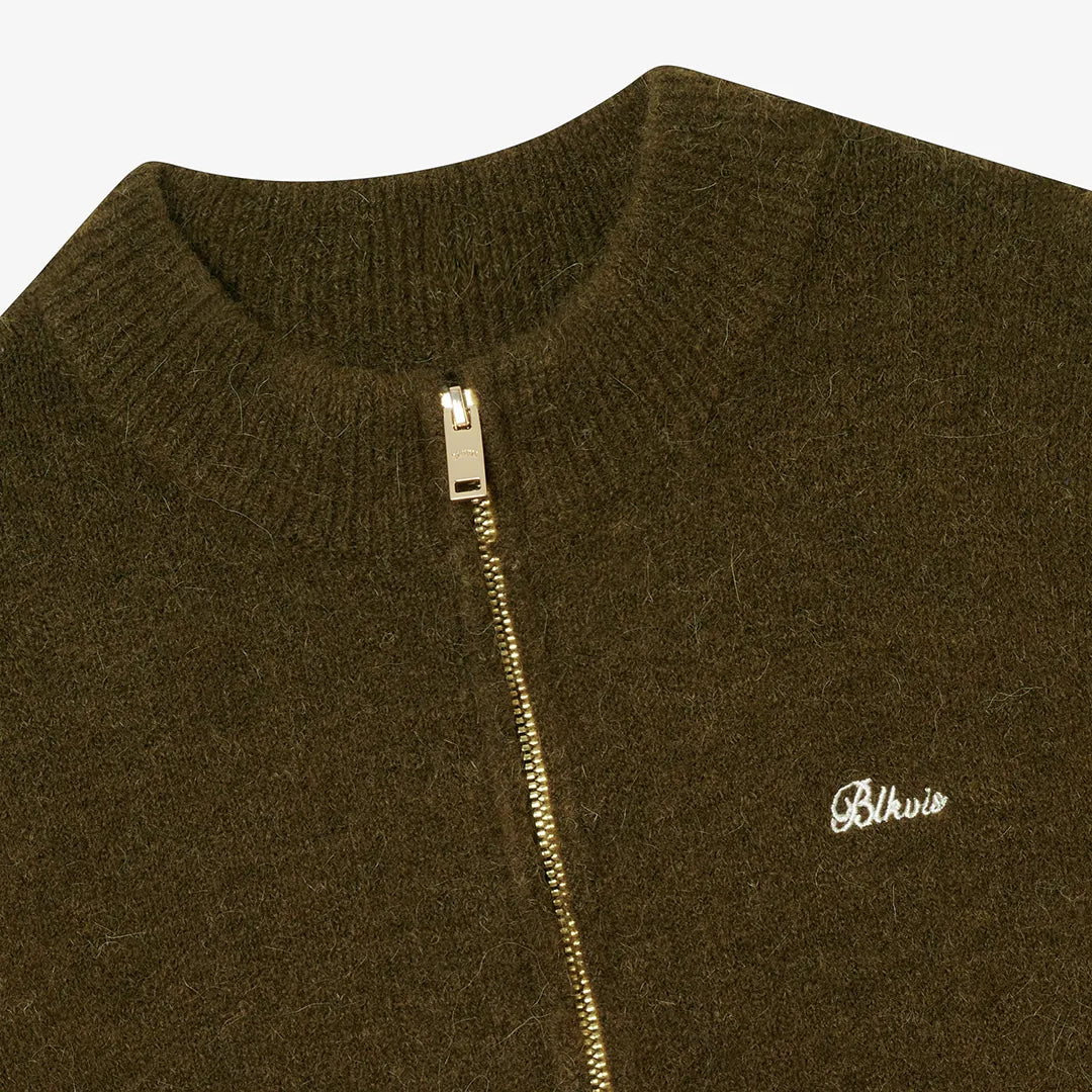 HAIRY STRUCTURE CARDIGAN - MILITARY OLIVE