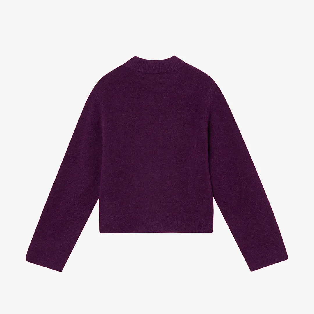 HAIRY STRUCTURE CARDIGAN - DARK PURPLE