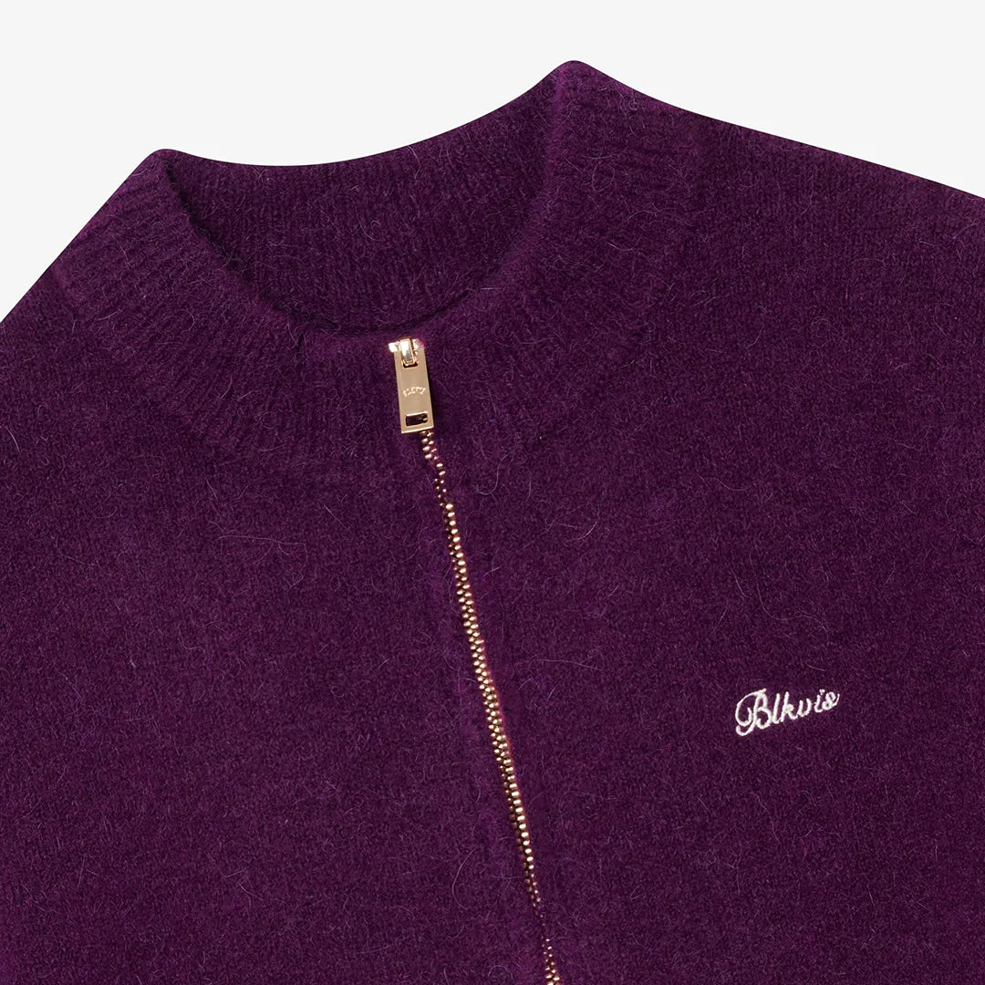 HAIRY STRUCTURE CARDIGAN - DARK PURPLE