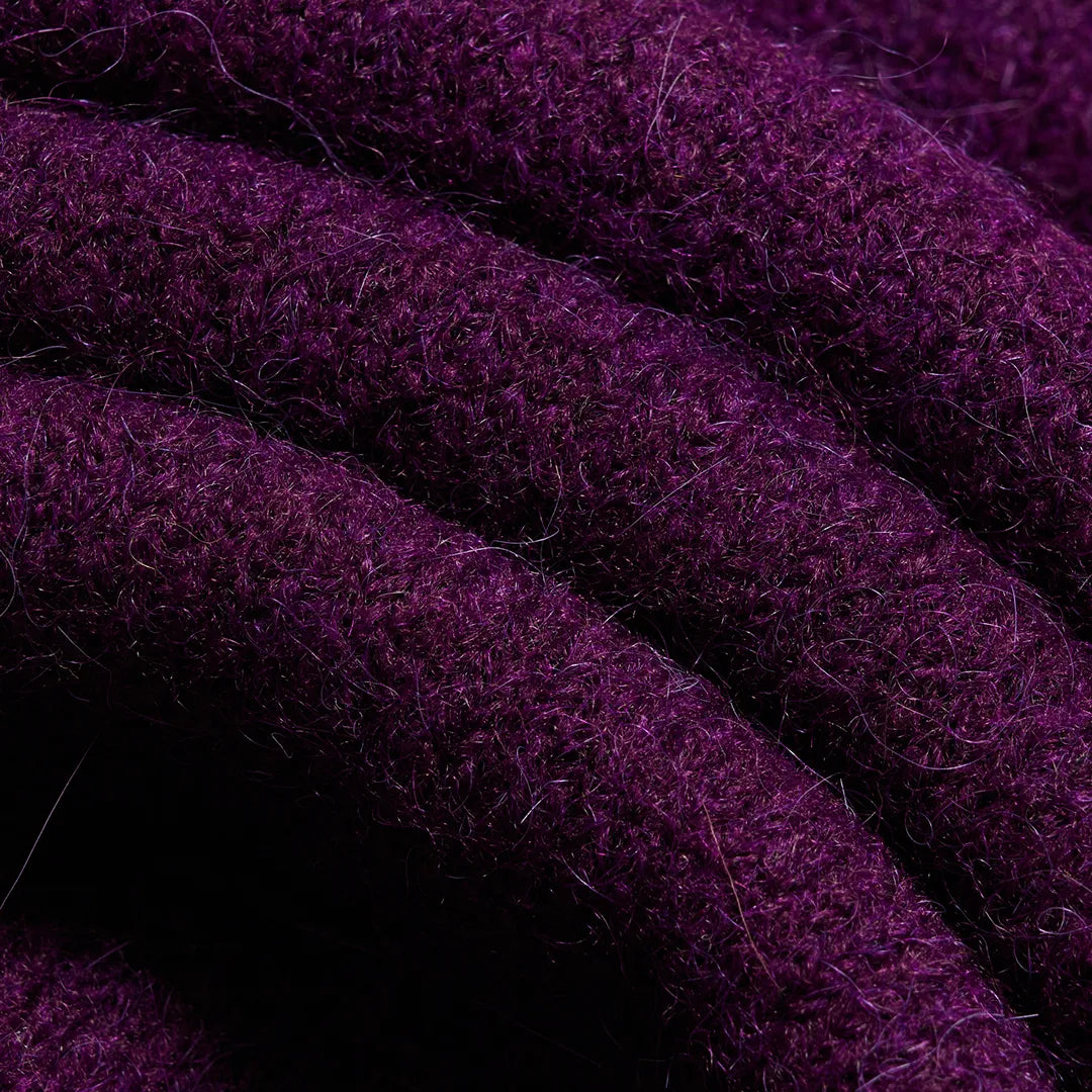 HAIRY STRUCTURE CARDIGAN - DARK PURPLE