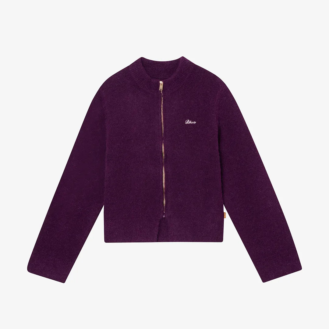 HAIRY STRUCTURE CARDIGAN - DARK PURPLE