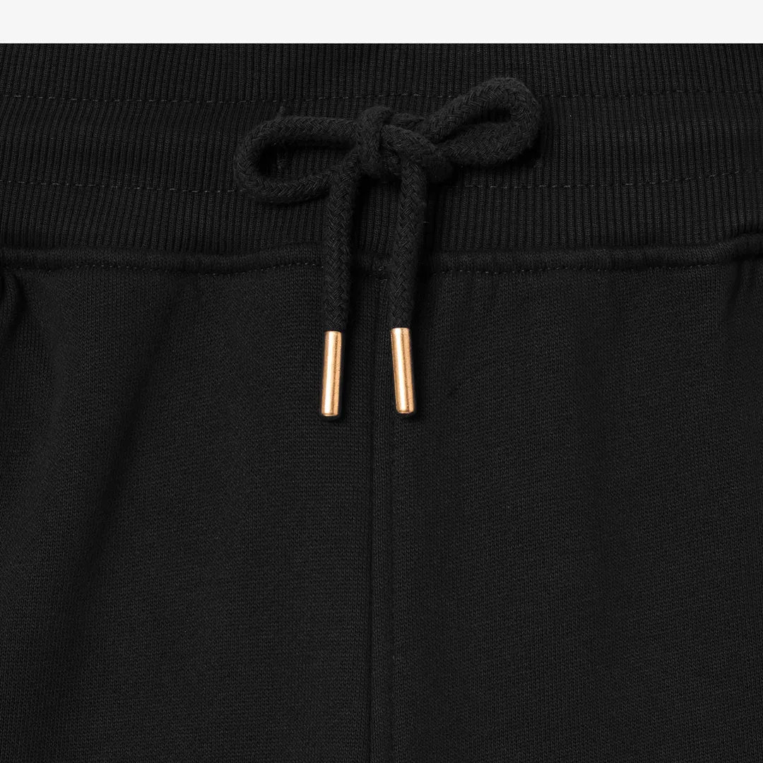 PLEATED STRAIGHT LEG SWEATPANTS - BLACK
