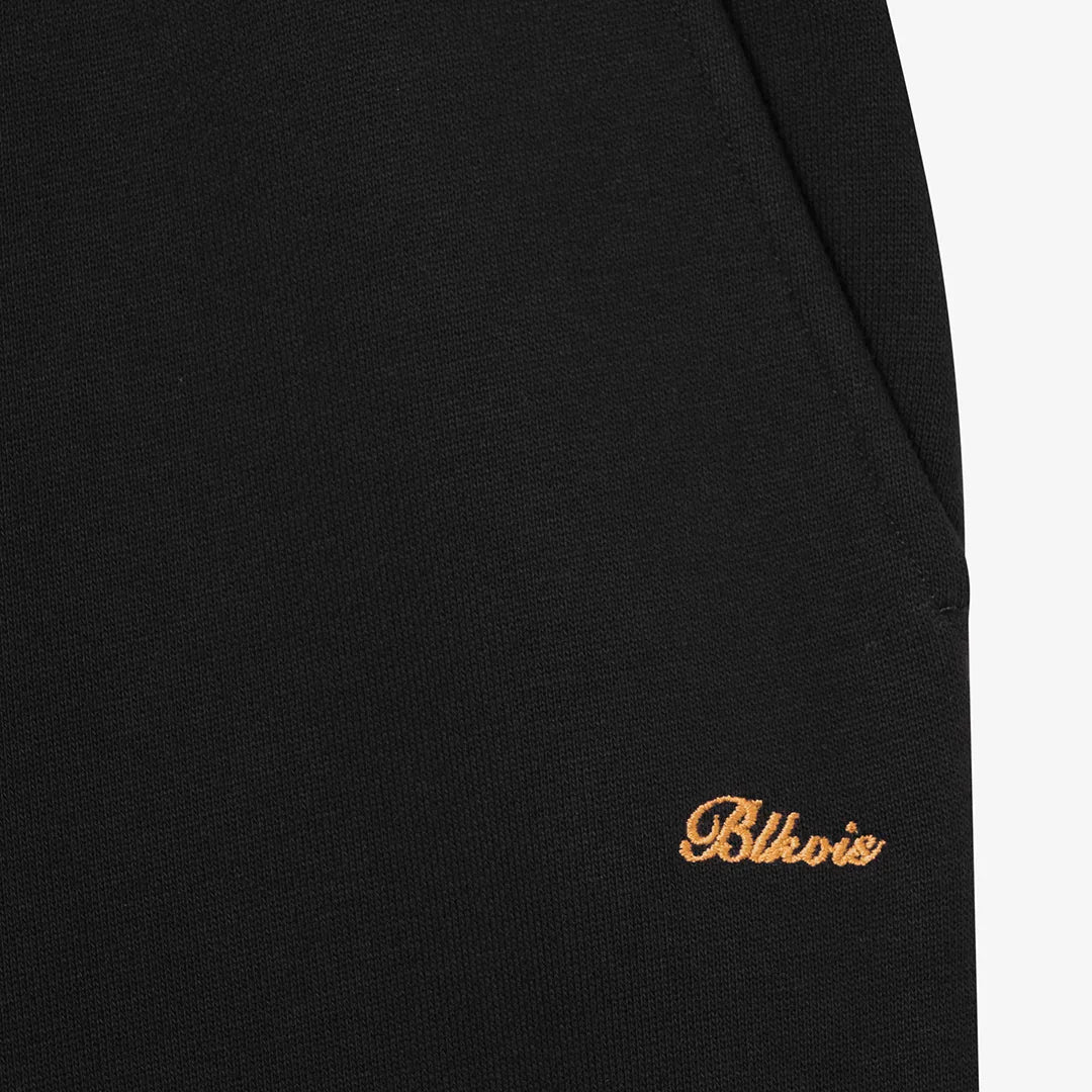 PLEATED STRAIGHT LEG SWEATPANTS - BLACK