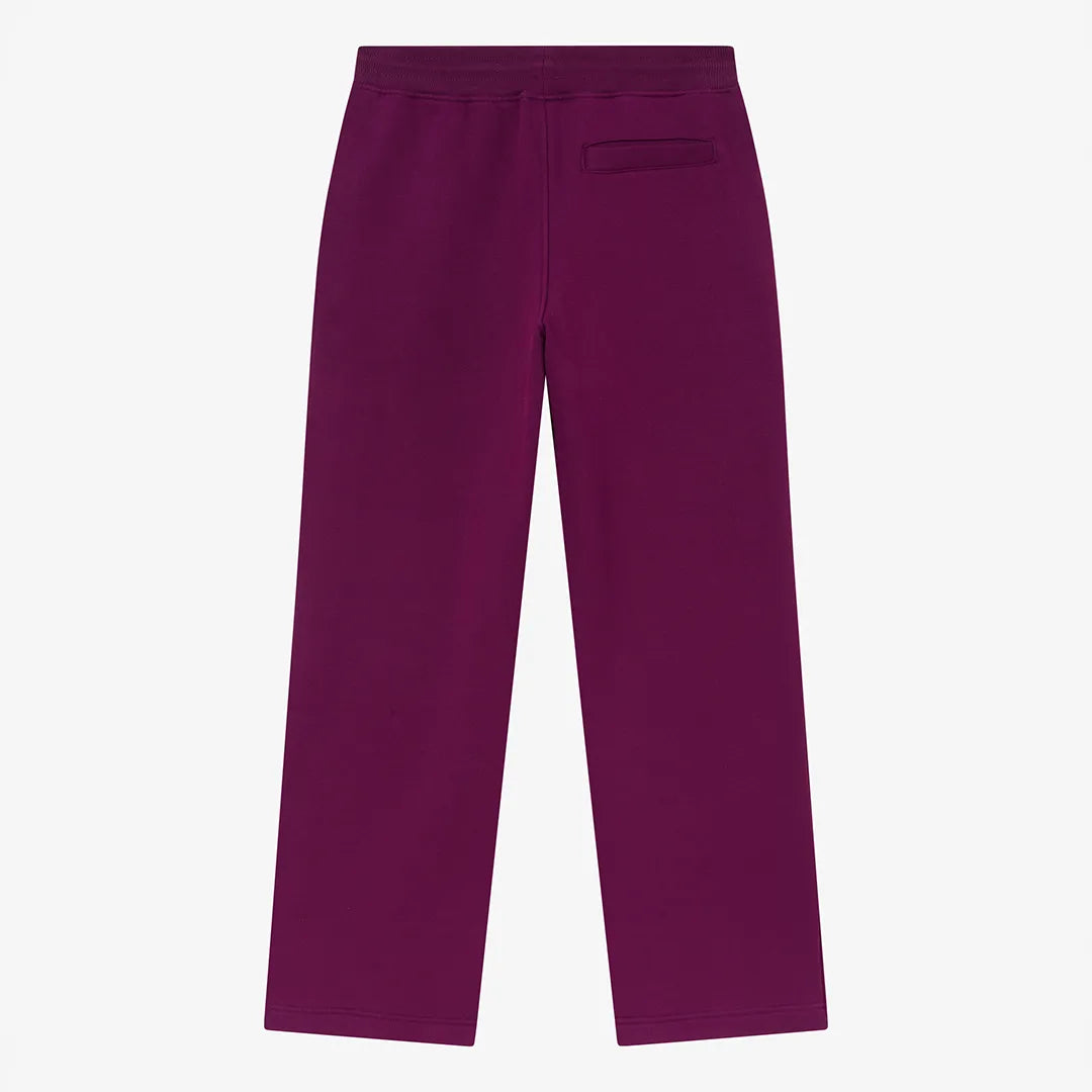 PLEATED STRAIGHT LEG SWEATPANTS - DARK PURPLE