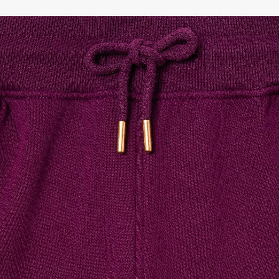 PLEATED STRAIGHT LEG SWEATPANTS - DARK PURPLE