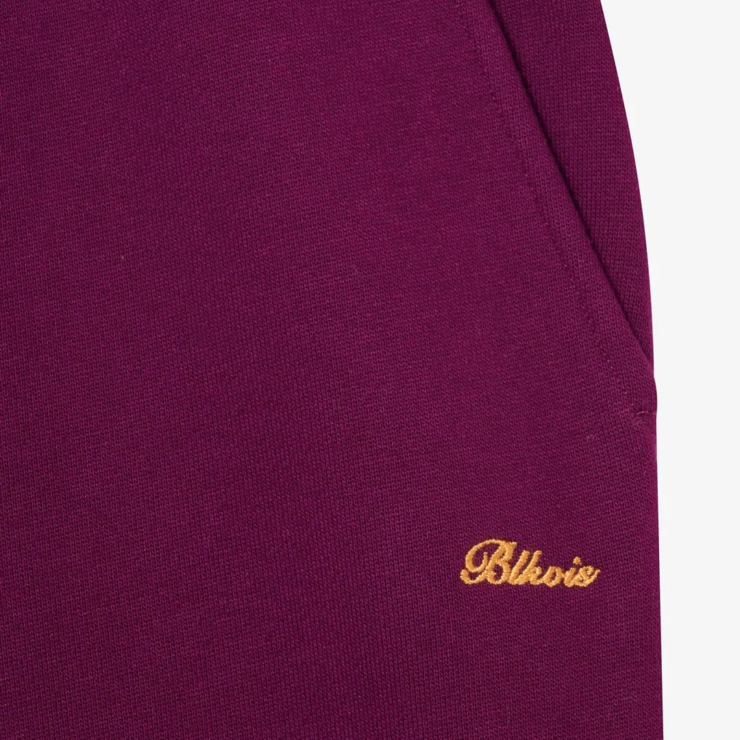 PLEATED STRAIGHT LEG SWEATPANTS - DARK PURPLE