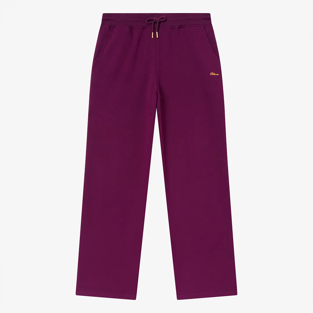 PLEATED STRAIGHT LEG SWEATPANTS - DARK PURPLE