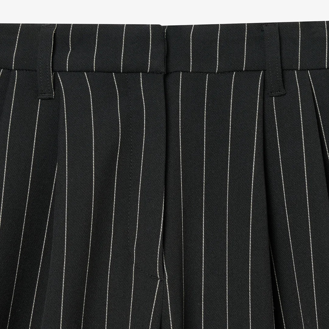 STRIPED SUIT TROUSERS - BLACK