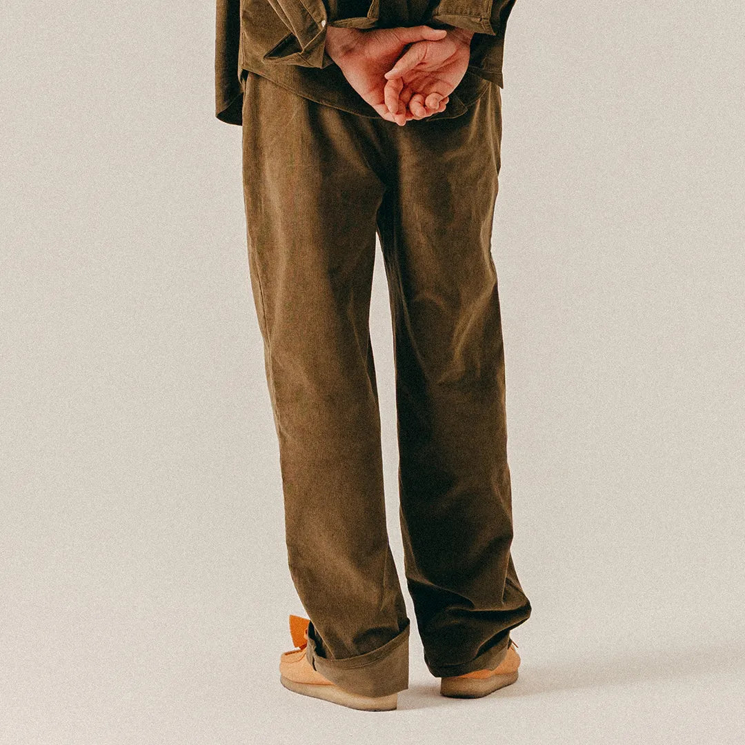 SCRIPT CORDUROY TROUSERS - MILITARY OLIVE