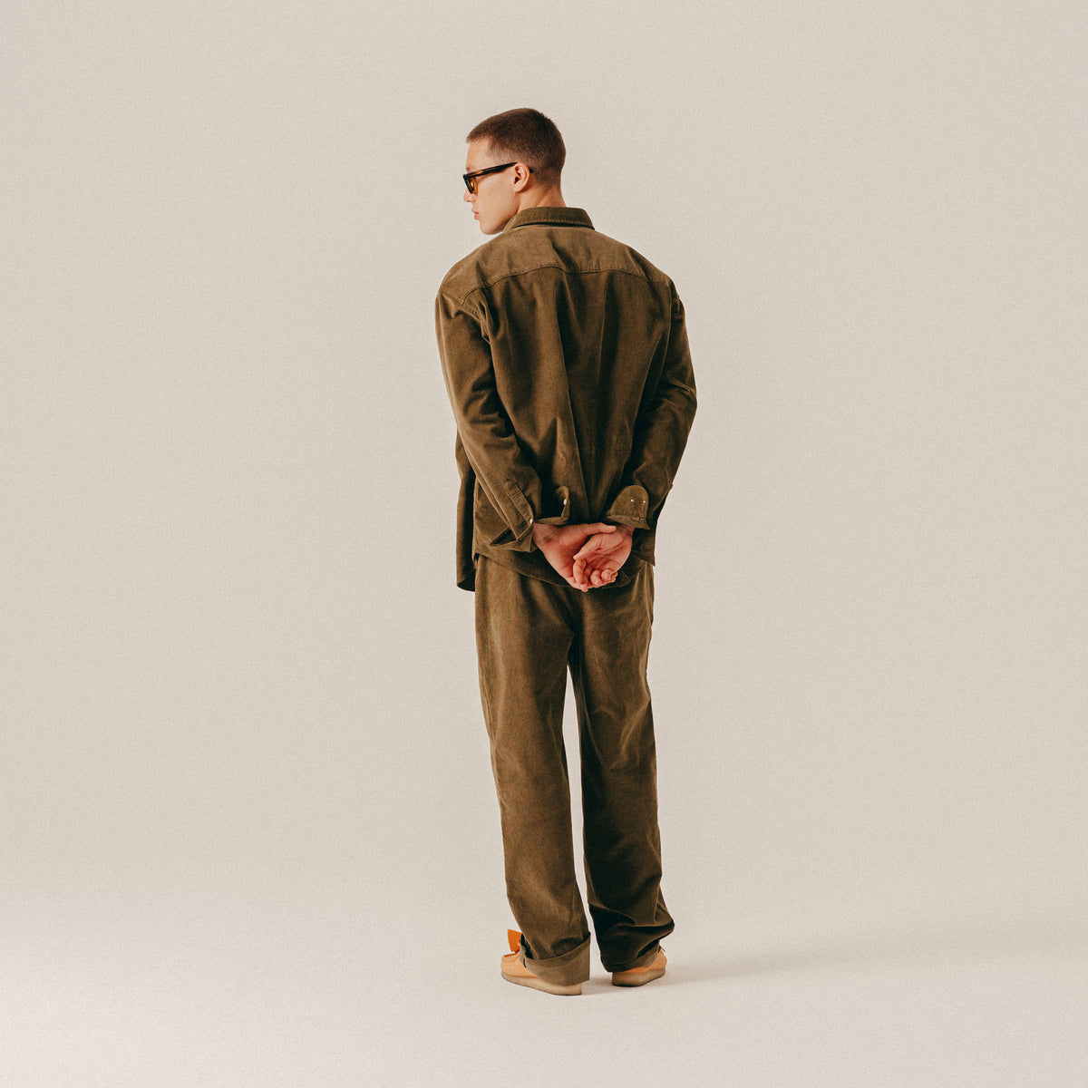 SCRIPT CORDUROY TROUSERS - MILITARY OLIVE