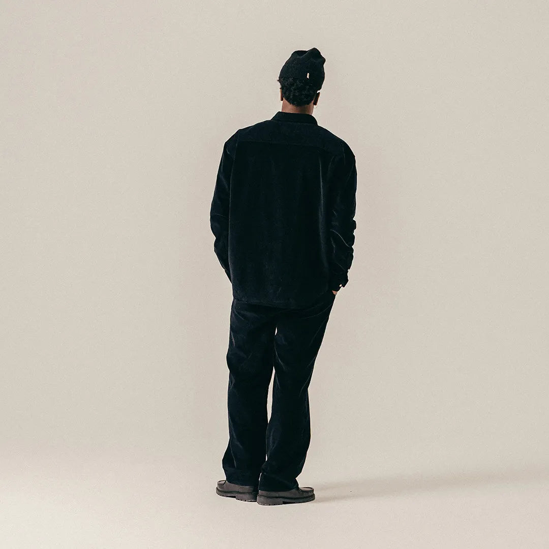 BUTTON DOWN CORDUROY SHIRT - BLACK