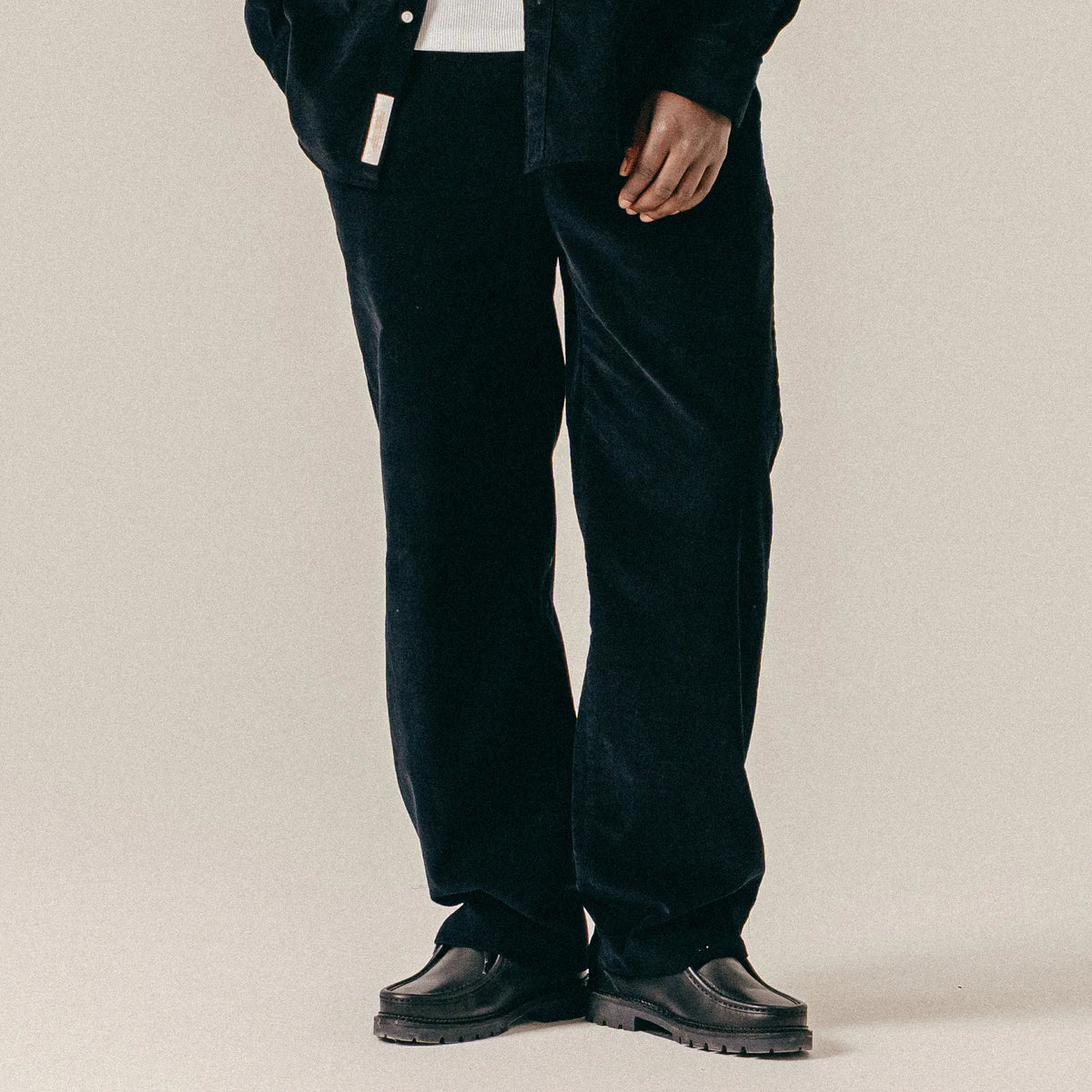 SCRIPT CORDUROY TROUSERS - BLACK