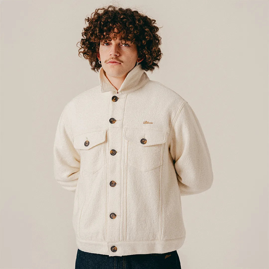 SCRIPT WOOL JACKET - PAPYRUS