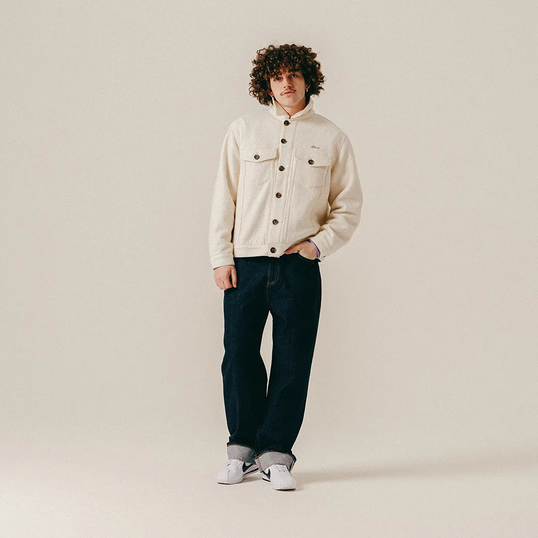 SCRIPT WOOL JACKET - PAPYRUS