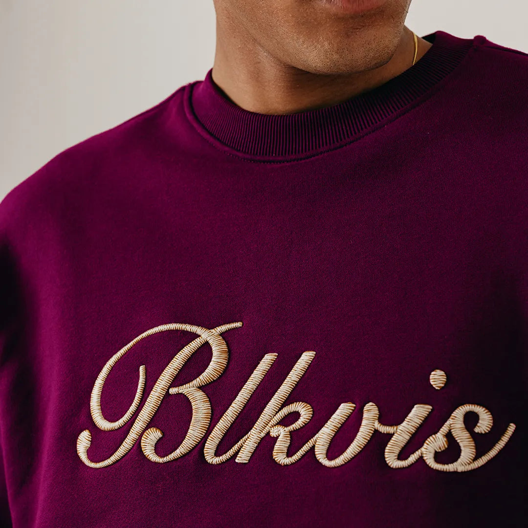 BOLD SCRIPT CREWNECK - DARK PURPLE