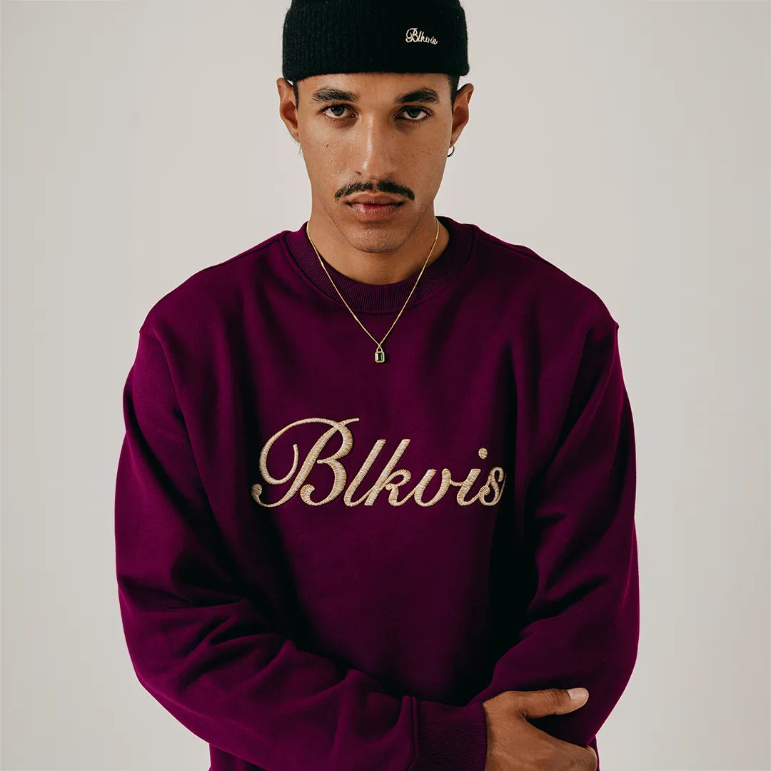BOLD SCRIPT CREWNECK - DARK PURPLE