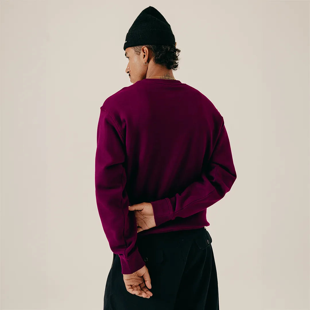 BOLD SCRIPT CREWNECK - DARK PURPLE