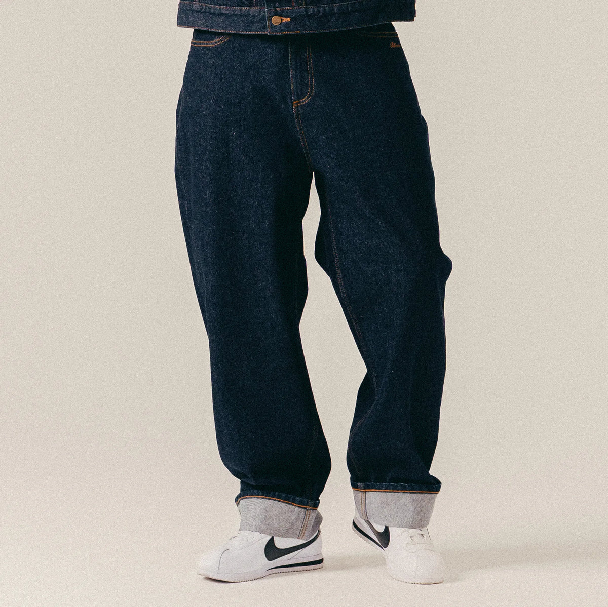 SELVEDGE DENIM PANTS - DARK BLUE