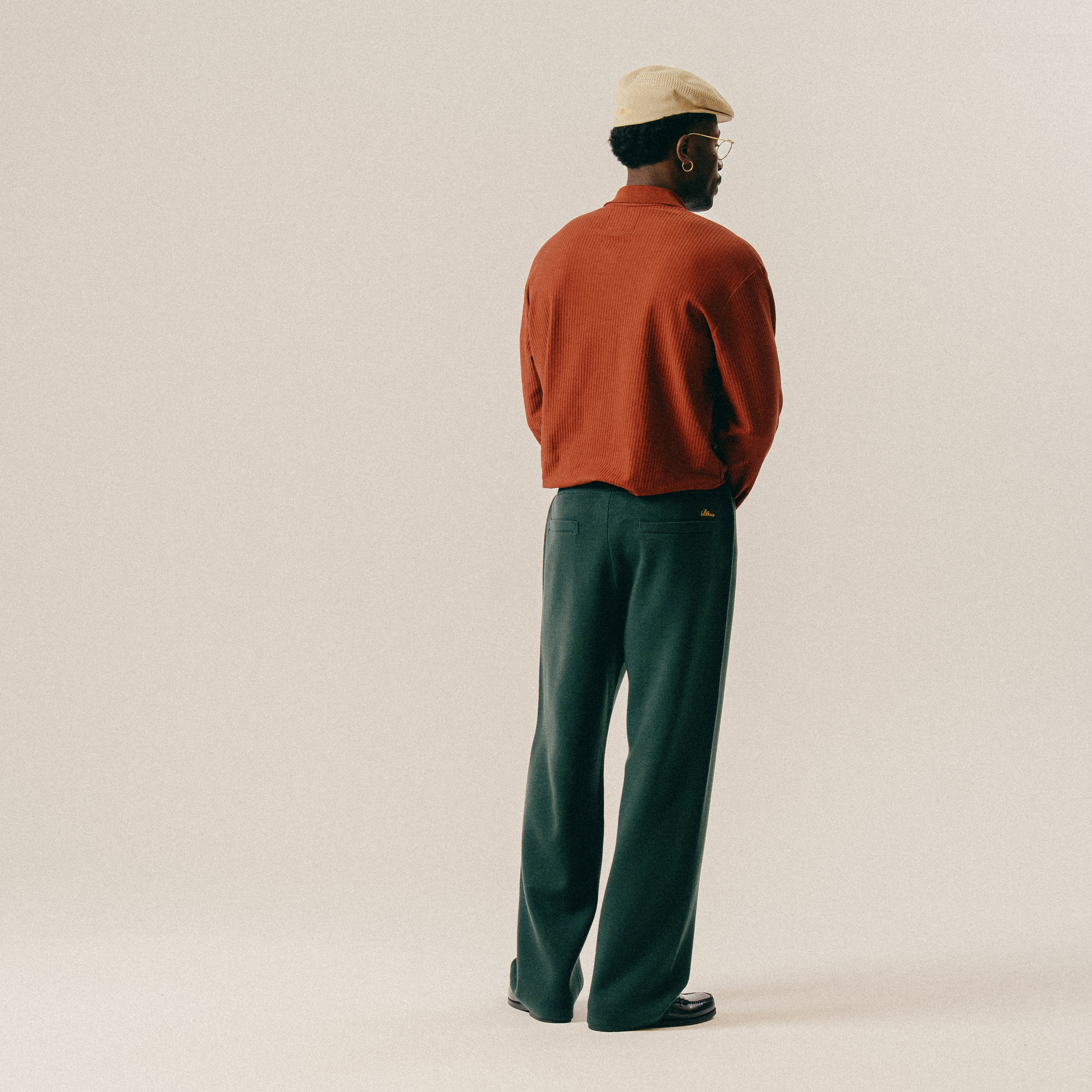 BLKVIS SCRIPT POINTELLE LONGSLEEVE POLO - MADDER BROWN