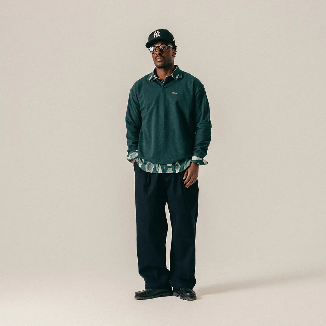 PIQUÈE WOOL LONGSLEEVE - SEA MOSS