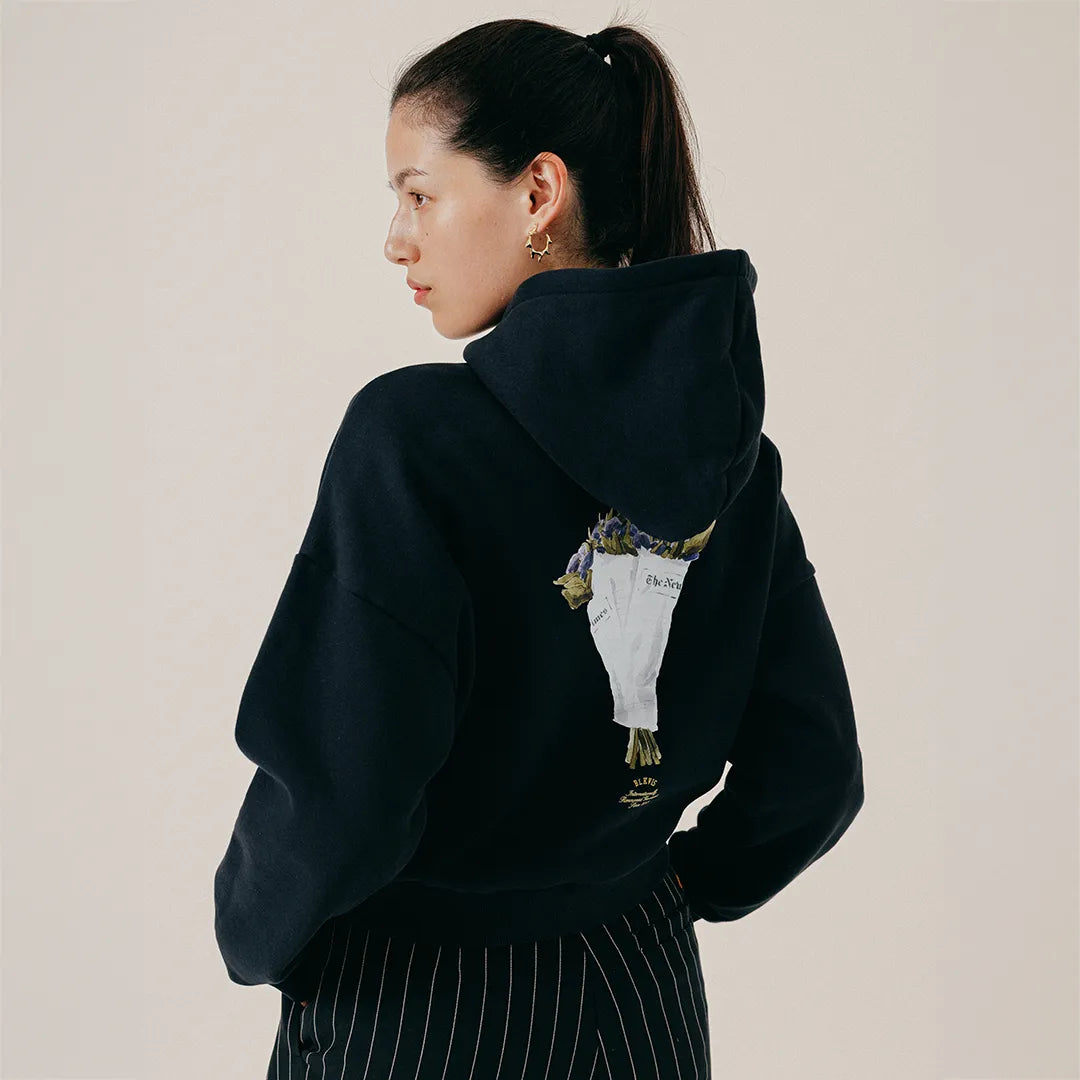 FLOWER BOUQUET HOODY - BLACK