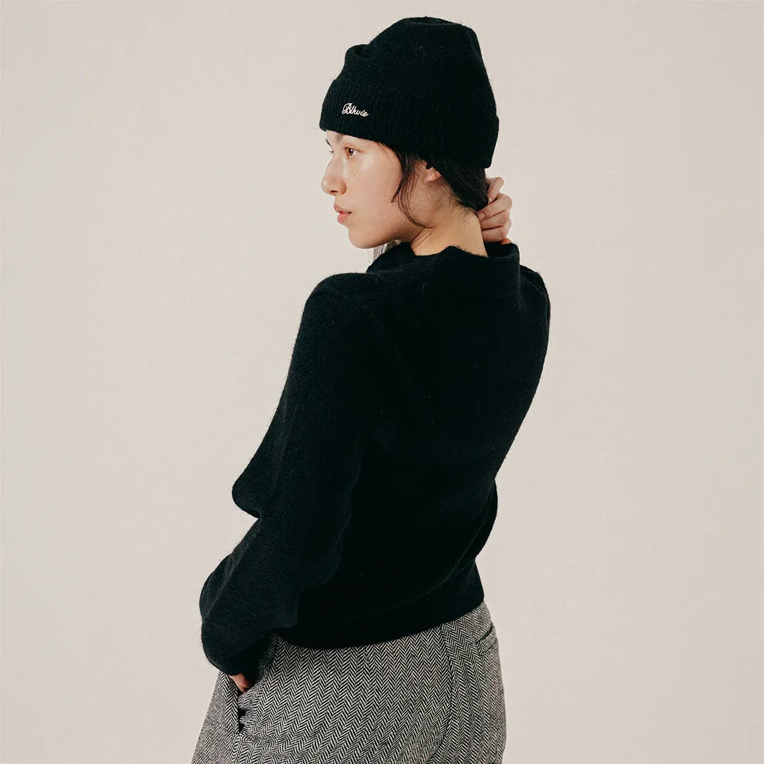 HAIRY STRUCTURE CARDIGAN - BLACK