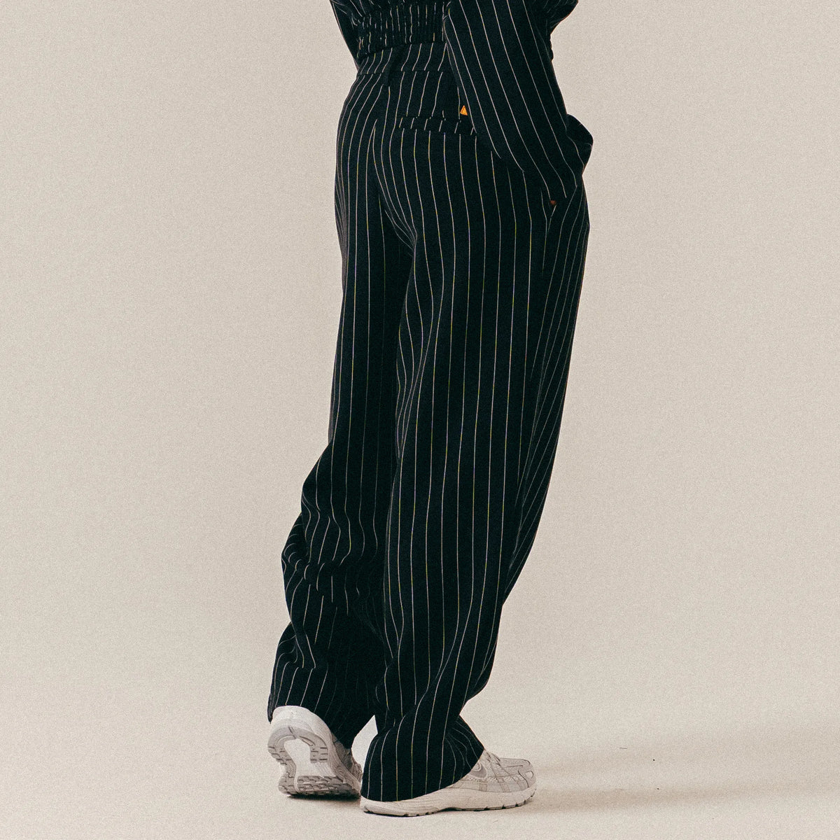 STRIPED SUIT TROUSERS - BLACK