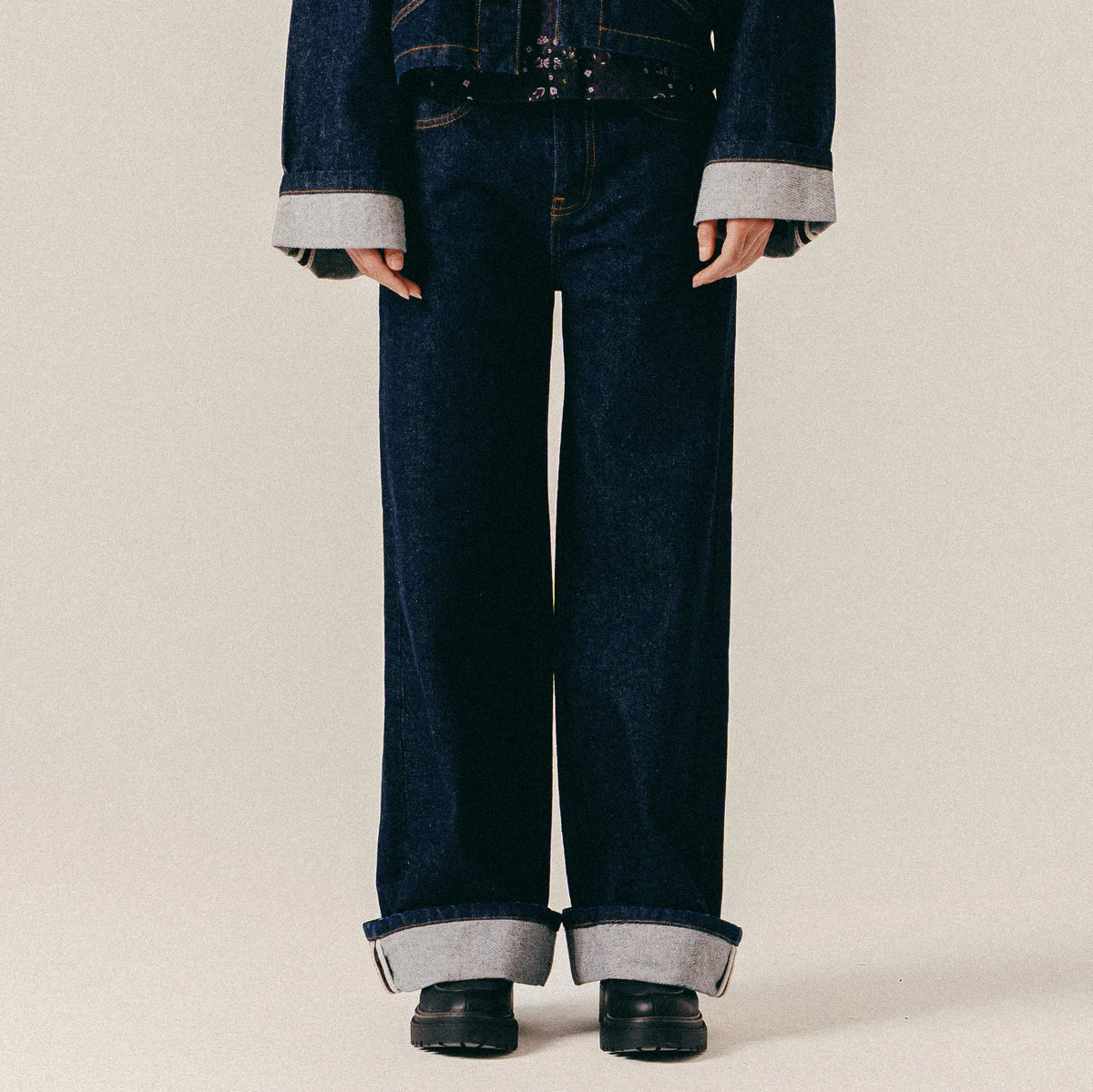 SELVEDGE DENIM PANTS - DARK BLUE