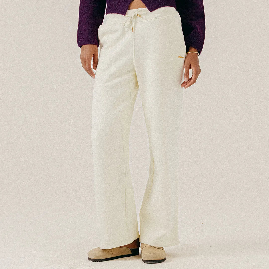 PLEATED STRAIGHT LEG SWEATPANTS - PAPYRUS