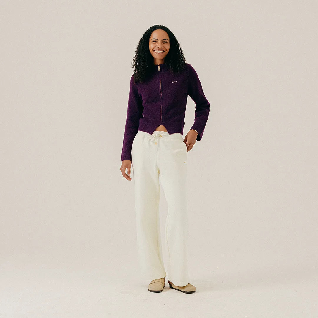 HAIRY STRUCTURE CARDIGAN - DARK PURPLE