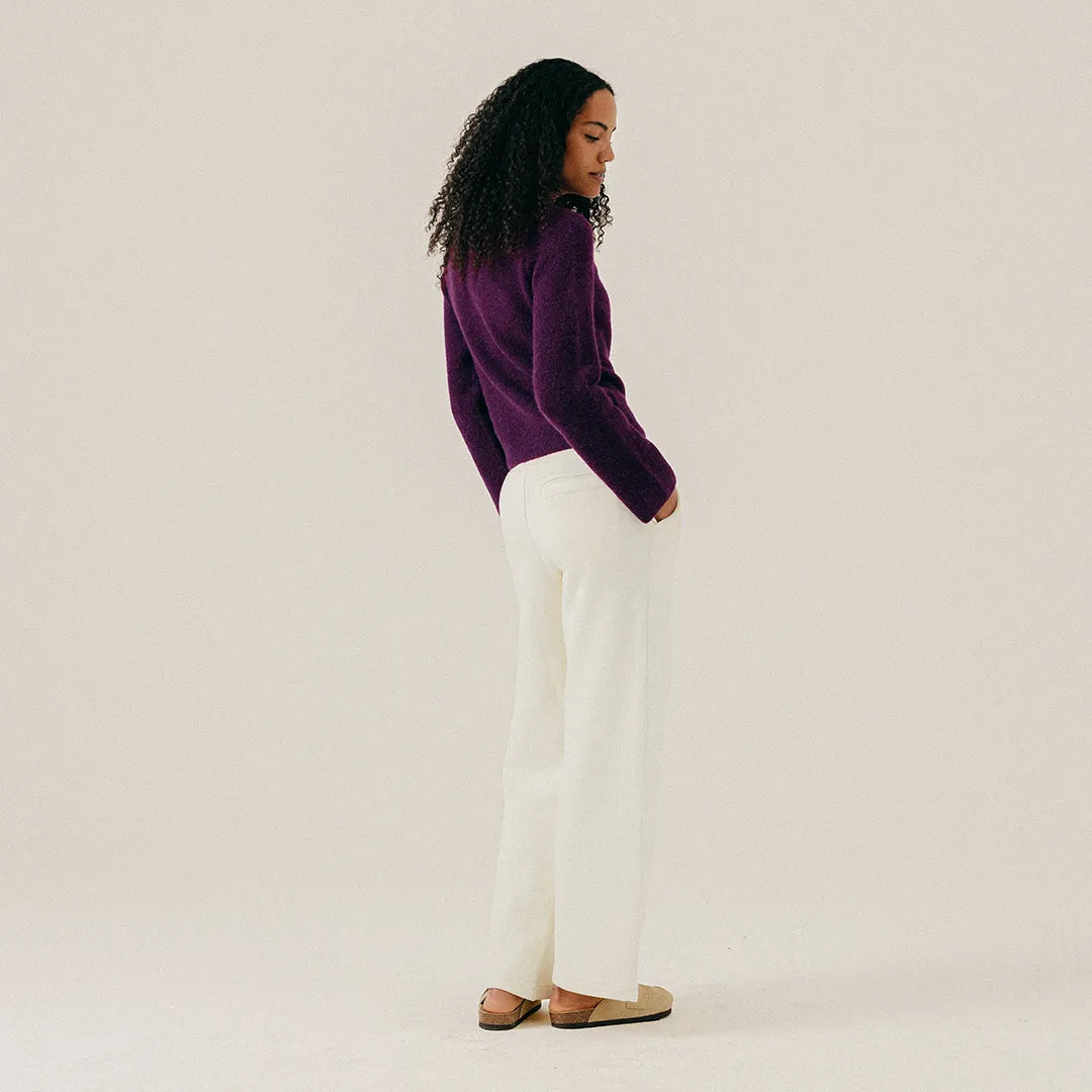 PLEATED STRAIGHT LEG SWEATPANTS - PAPYRUS