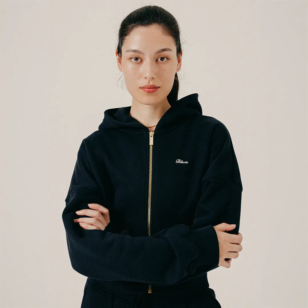 SCRIPT ZIP-HOODY - BLACK