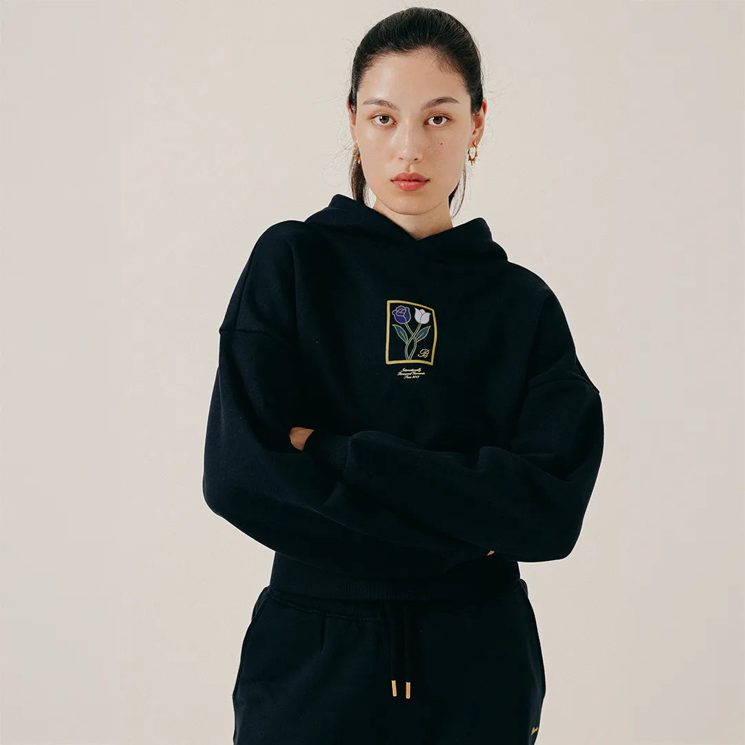 FLOWER HOODY - BLACK