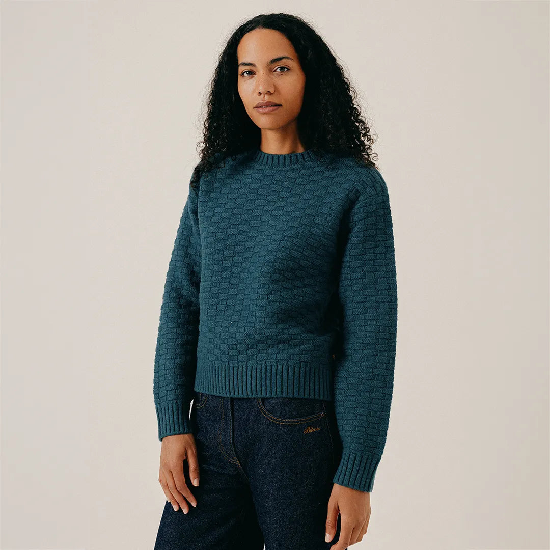 STRUCTURED SWEATER - SEA MOSS