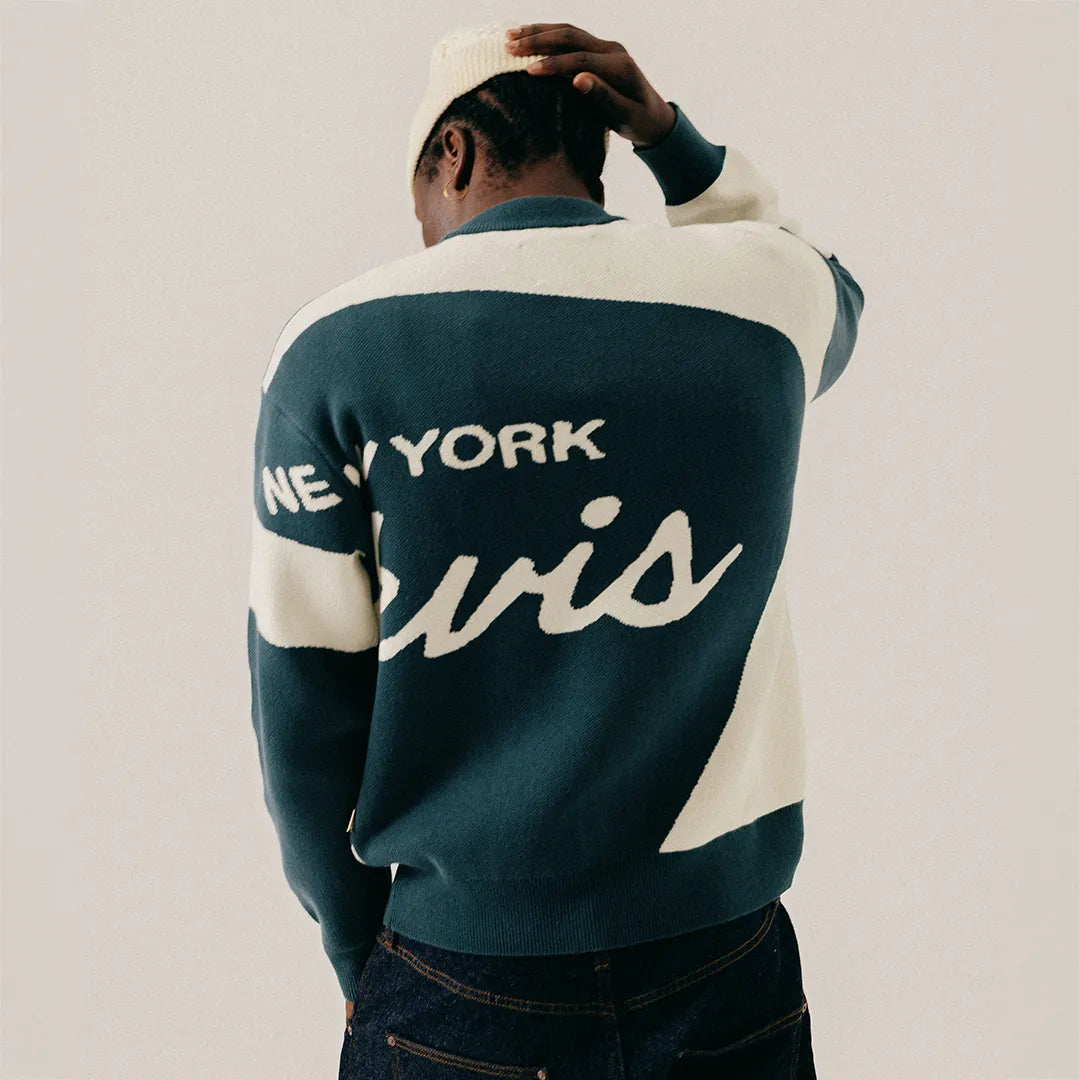 JAQUARD CREWNECK SWEATER - SEA MOSS