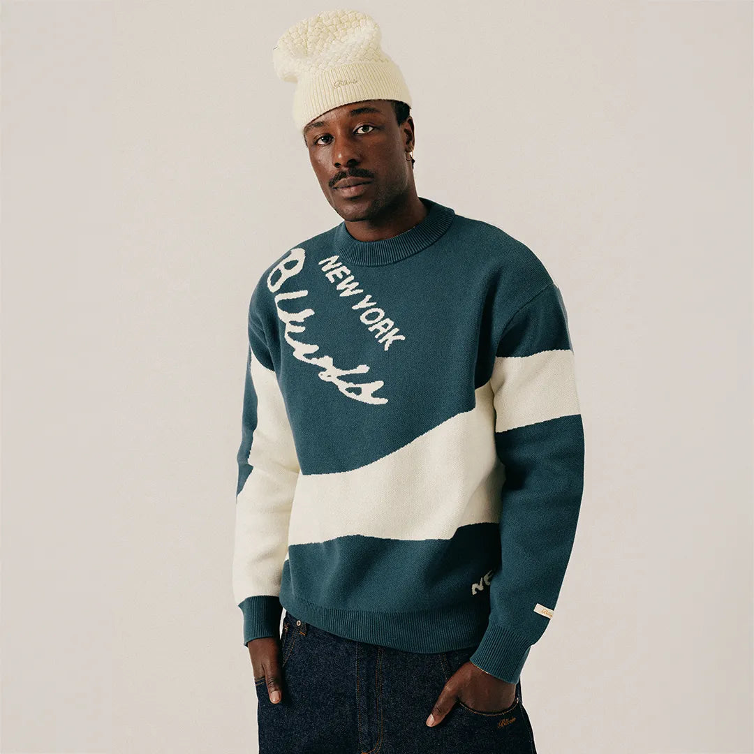JAQUARD CREWNECK SWEATER - SEA MOSS