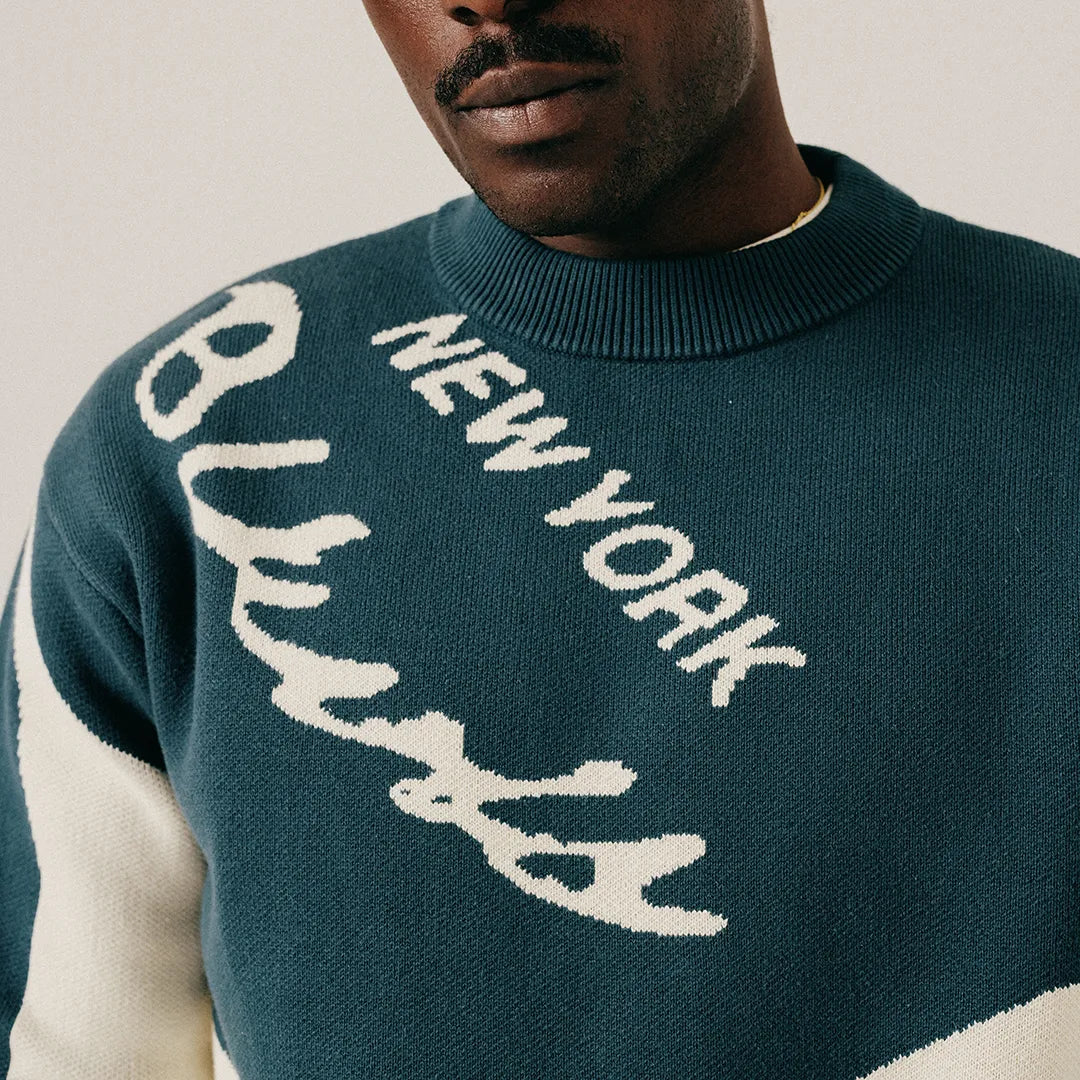 JAQUARD CREWNECK SWEATER - SEA MOSS