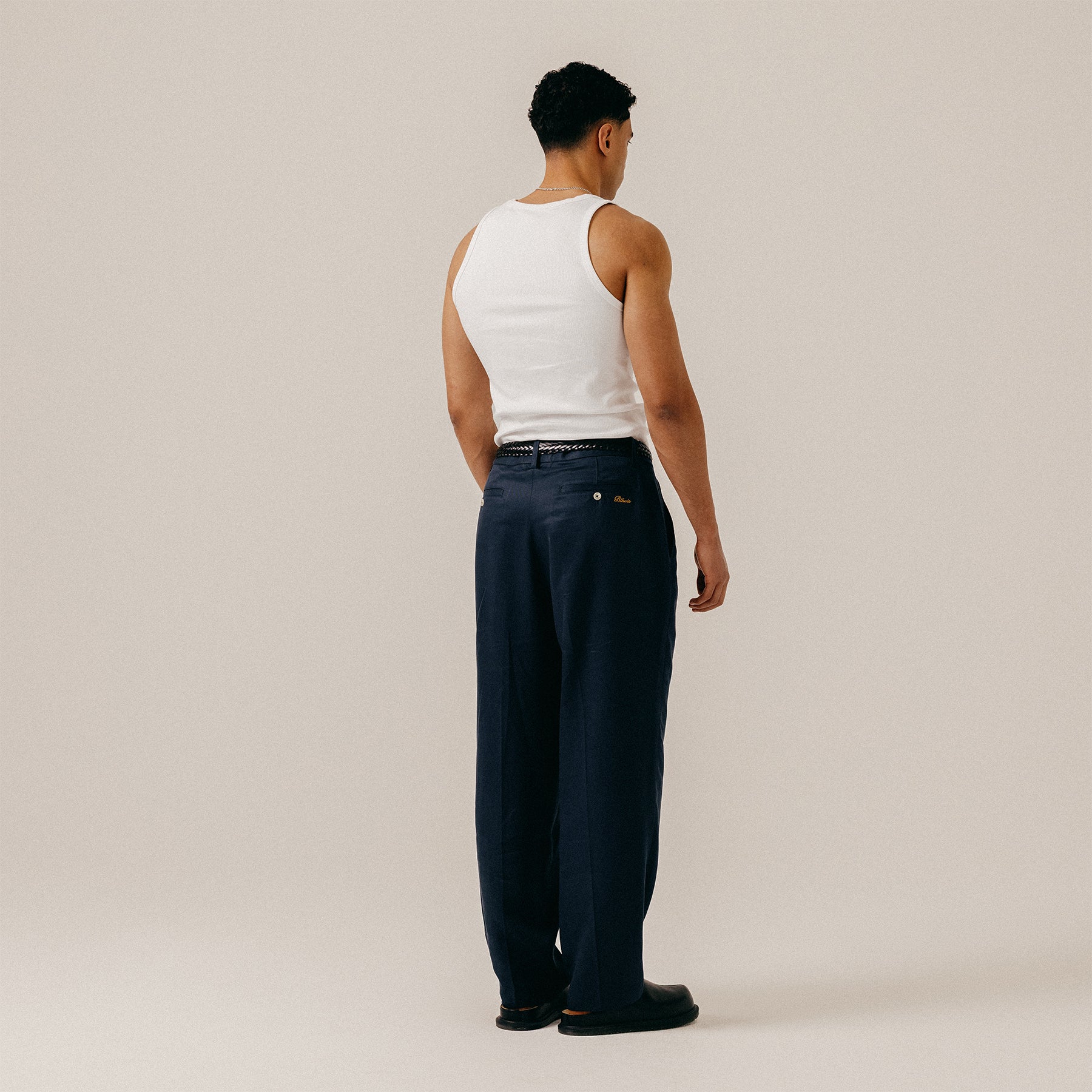 TENCEL PLEATED TROUSERS - BLUEBERRY