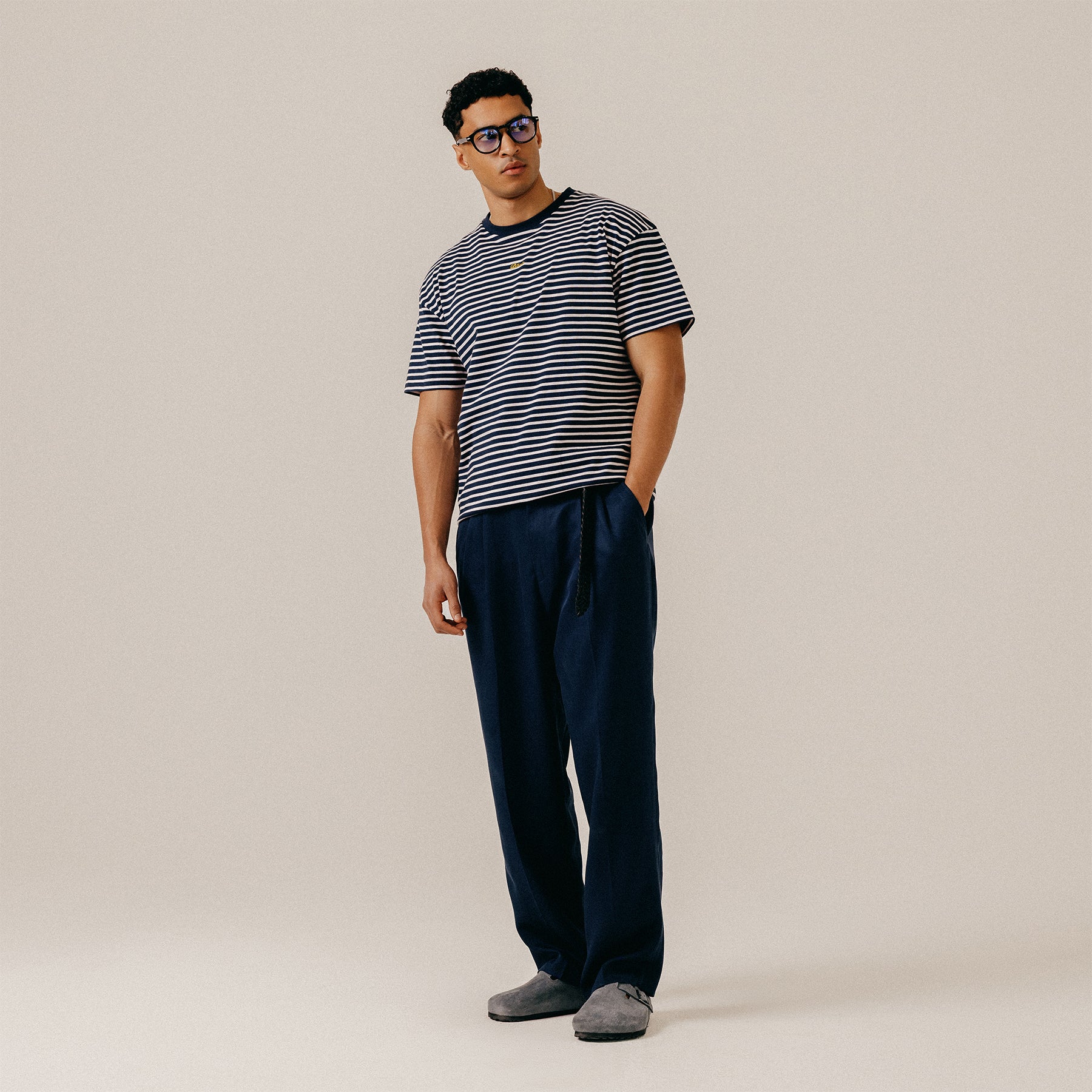 STRIPED TEE - BLUEBERRY