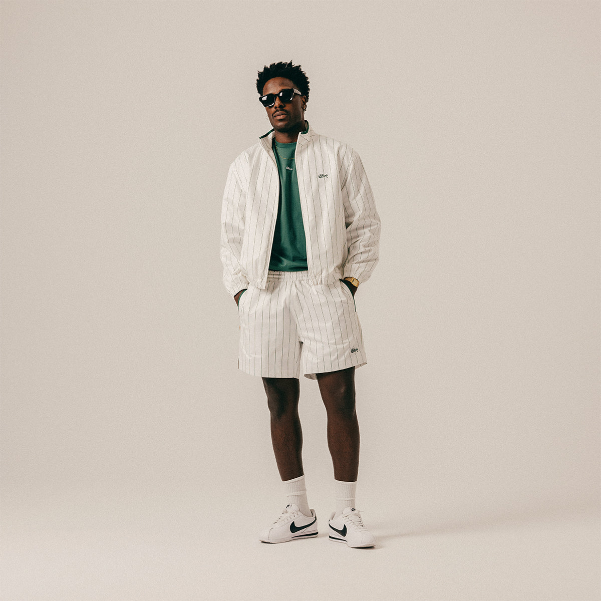 STRIPED TRACK JACKET - WHITE